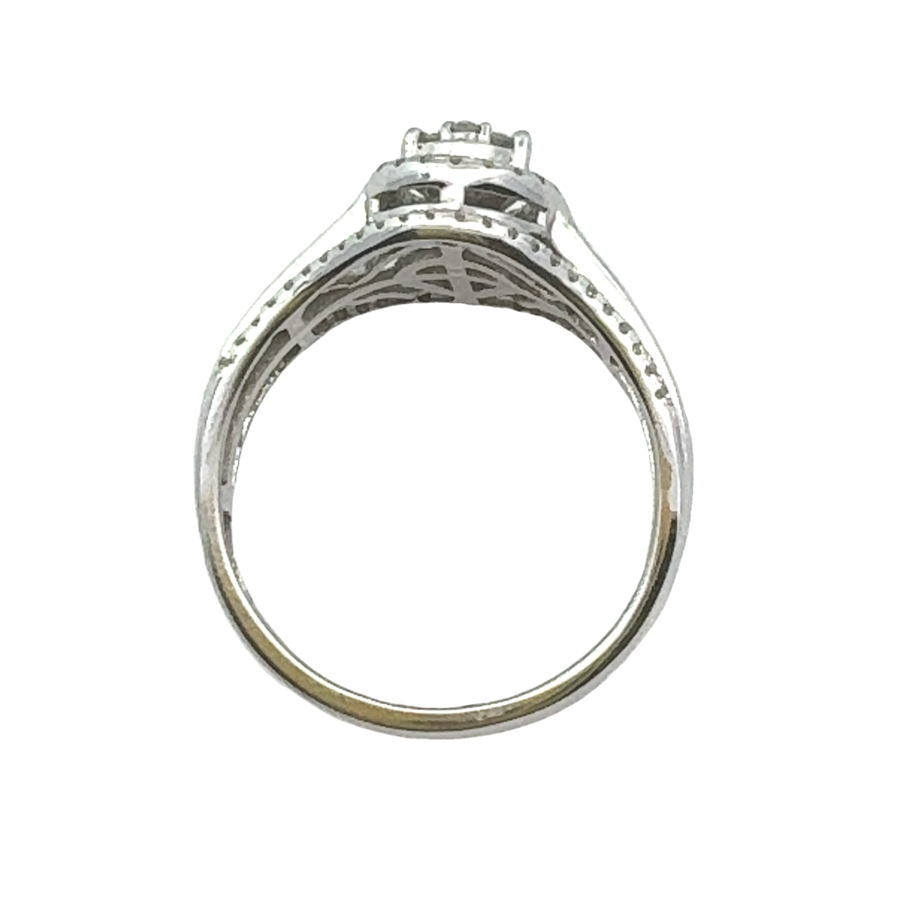 0.50Ct 10K White Gold Diamond Engagement Ring Size 7 2.1Dwt