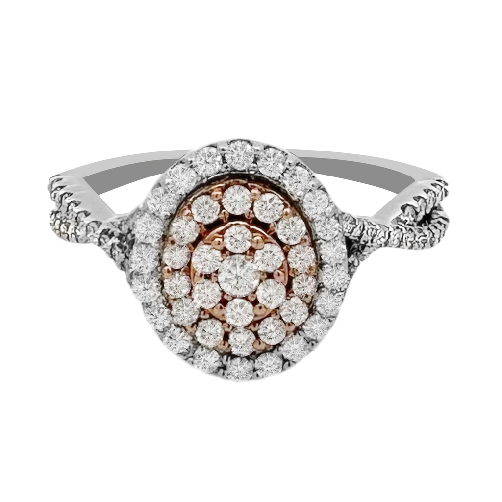 0.50Ctw 10K Two Tone Diamond Engagement Ring Size 7 1.8Dwt