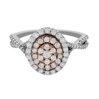 0.50Ctw 10K Two Tone Diamond Engagement Ring Size 7 1.8Dwt