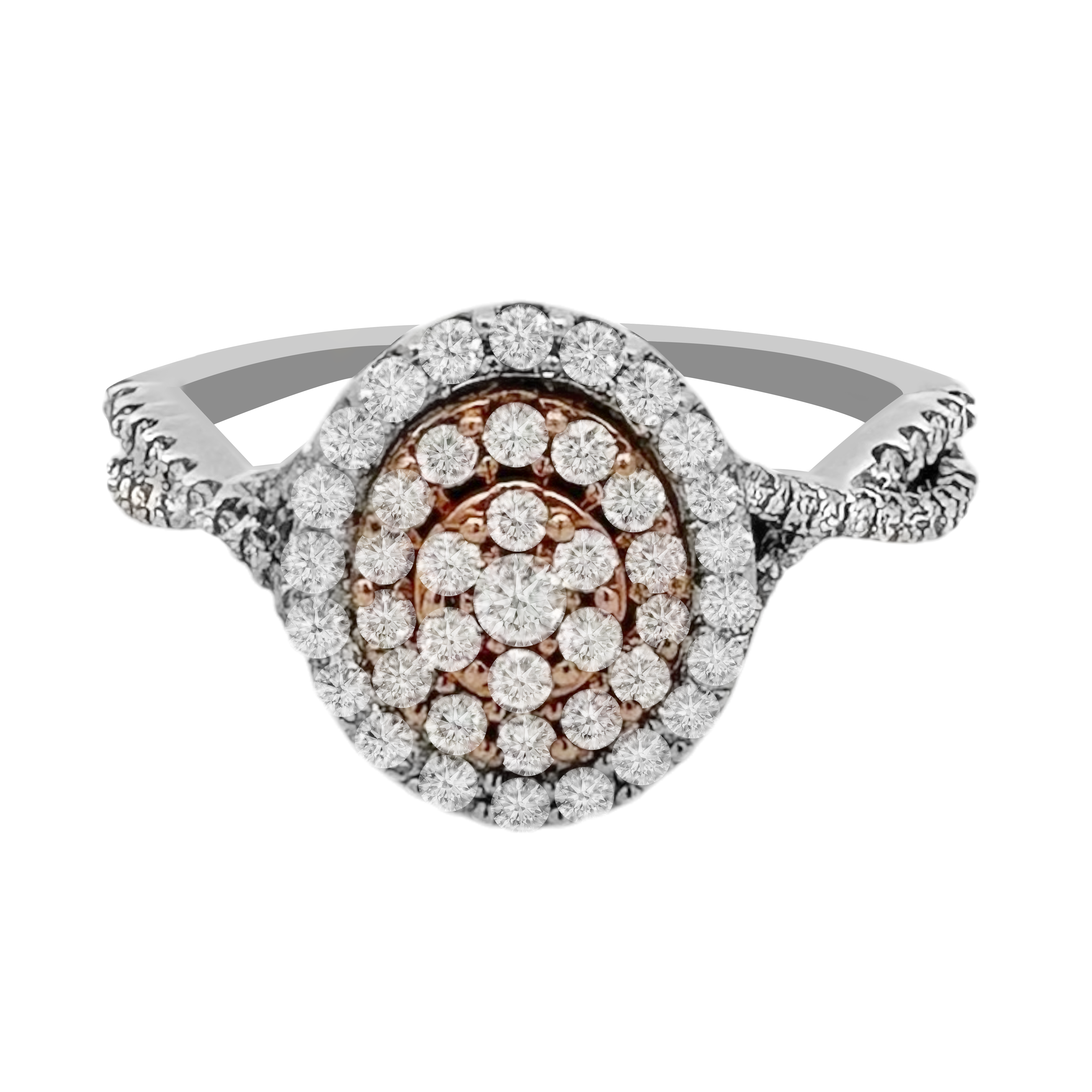 0.50Ctw 10K Two Tone Diamond Engagement Ring Size 7 1.8Dwt