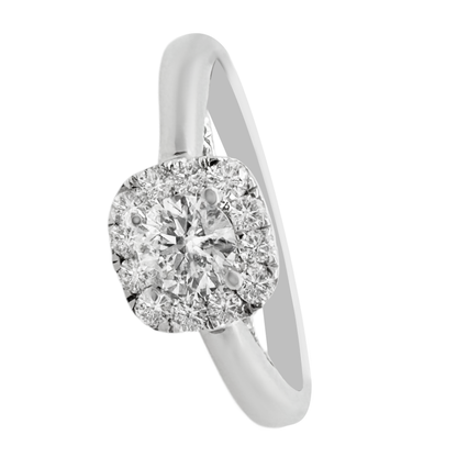 0.47Ct 14K White Gold Diamond Engagement Rings Size 7 1.8Dwt