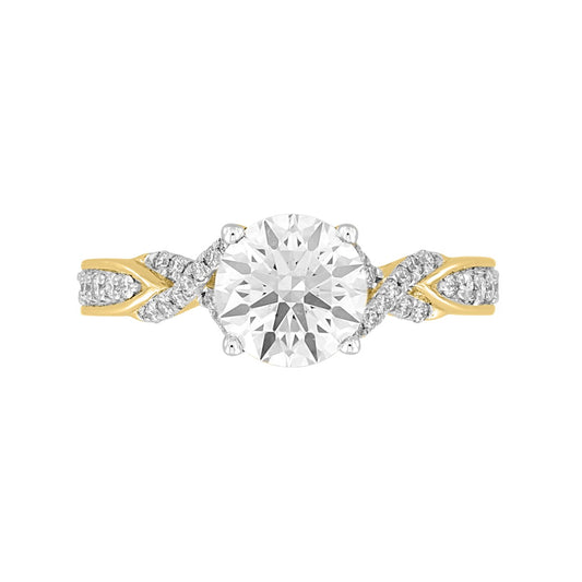 1.75Ctw 14K Yellow Gold Lab Grown Round Diamond Solitaire Engagement Ring Size 7 2.1Dwt