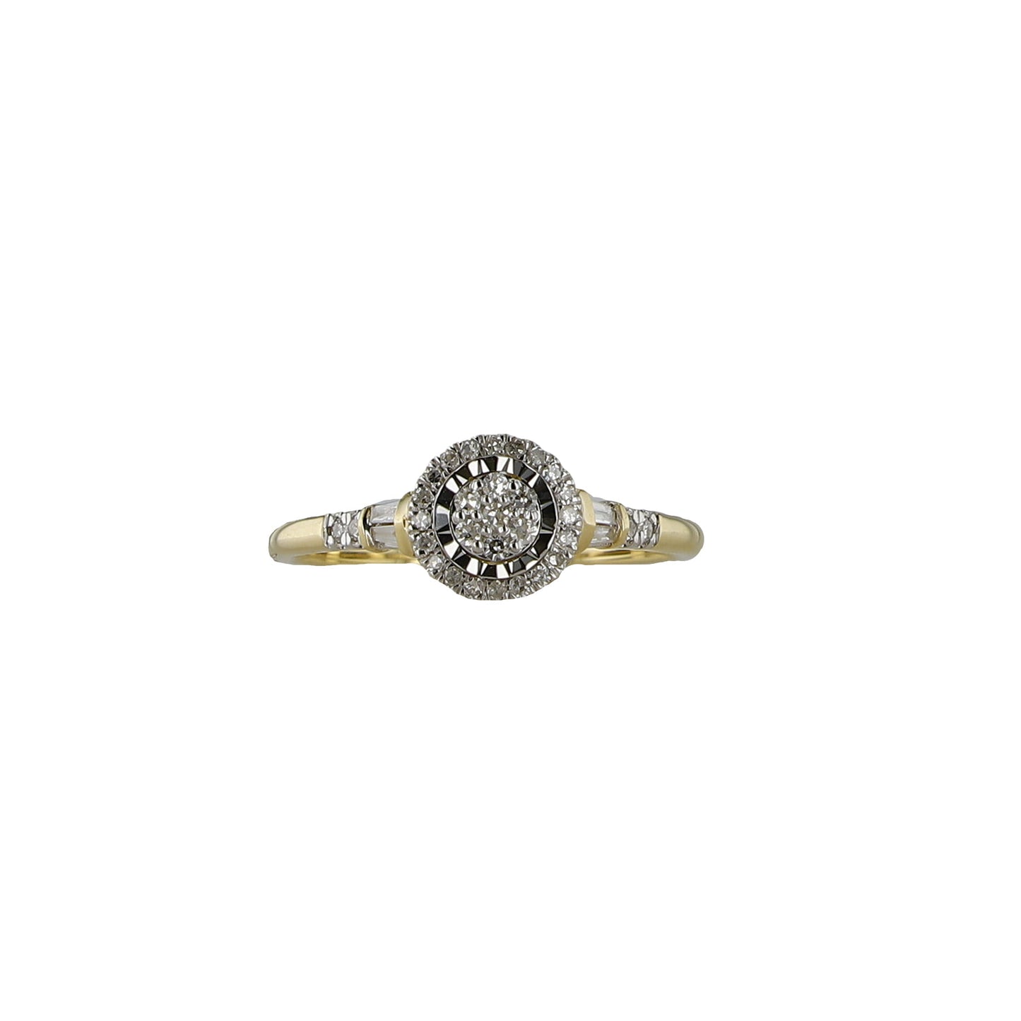 0.20Ctw 10K Yellow Gold  Diamond Round Fashion Ring Size 7