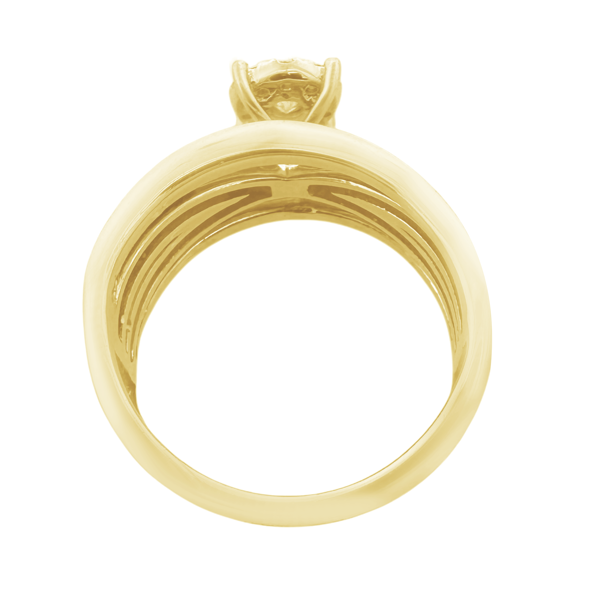 0.92Ctw 14K Two Tone Gold Diamond Engagement Ring Size 7 3.8Dwt