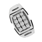 0.20Ct White  Gold  Mens Diamond Fashion Rings Size 10 3.2Dwt
