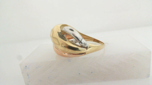 14K Tri Color Ladies Fashion Ring Size 7 3.0Dwt
