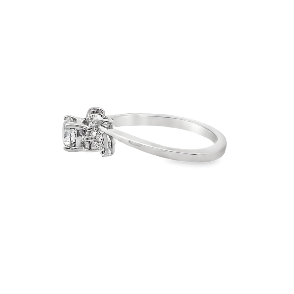 0.75Ct 14K White Gold Diamond Fashion Ring Size 7 1.8Dwt