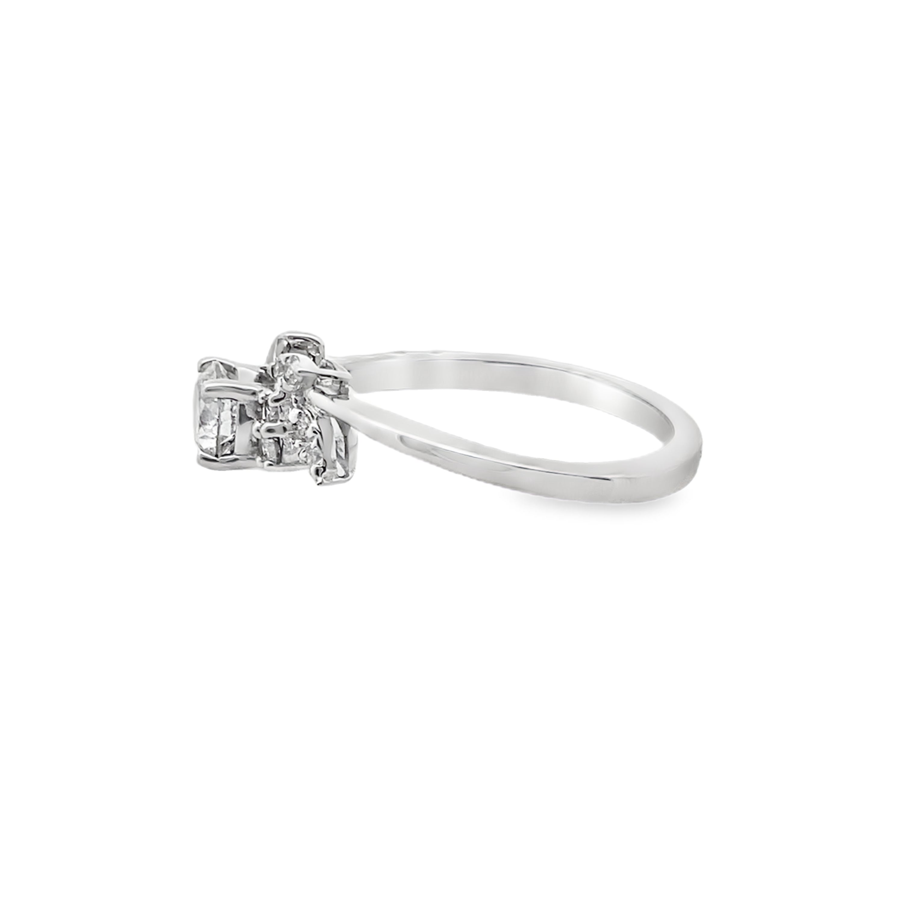 0.75Ct 14K White Gold Diamond Fashion Ring Size 7 1.8Dwt