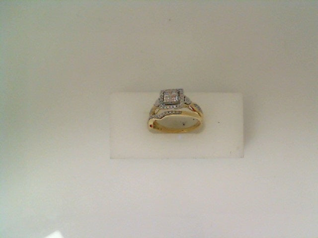 0.33Ctw 10K Yellow Gold Diamond Ladies Wedding Set Size 7 2.