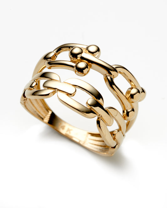 14K Yellow Gold Ladies Fashion Ring Size 7 1.7Dwt