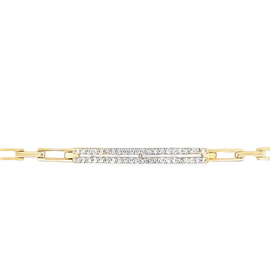 0.25Ctw 14K Yellow Gold Diamond Fashion Bracelet 7In 3.2Dwt