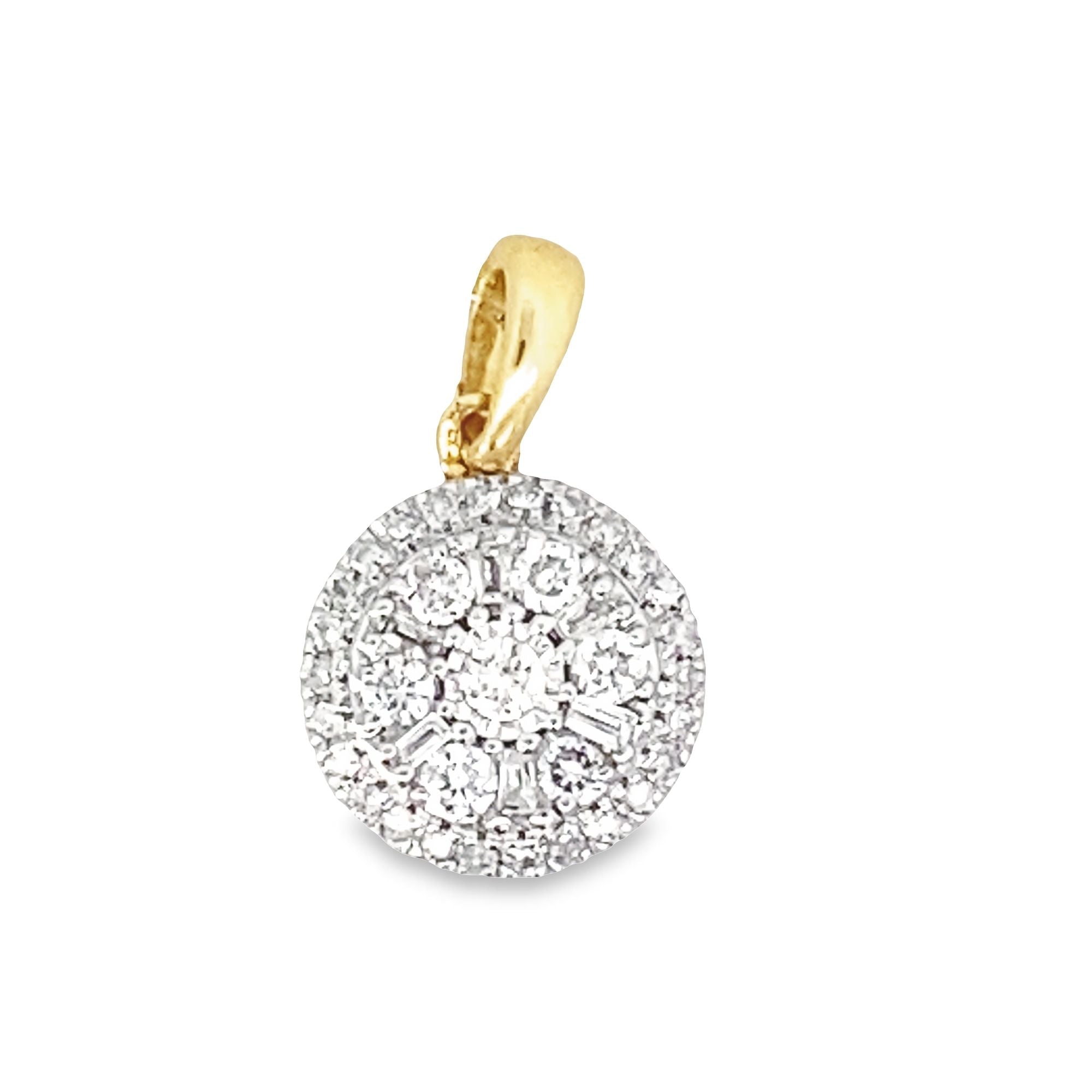 0.25Ctw 14K Yellow Gold Round Diamond Pendant