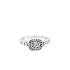 0.20Ctw 14K White Gold Diamond Fashion Ring Size 7 2.1Dwt