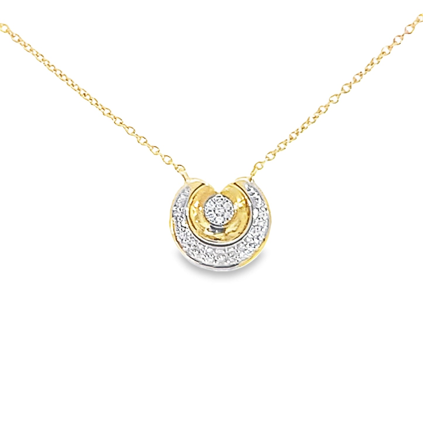 0.15Ctw 10K Yellow Gold Diamond Pear Shaped Pendant Necklace 18in 1.1Dwt