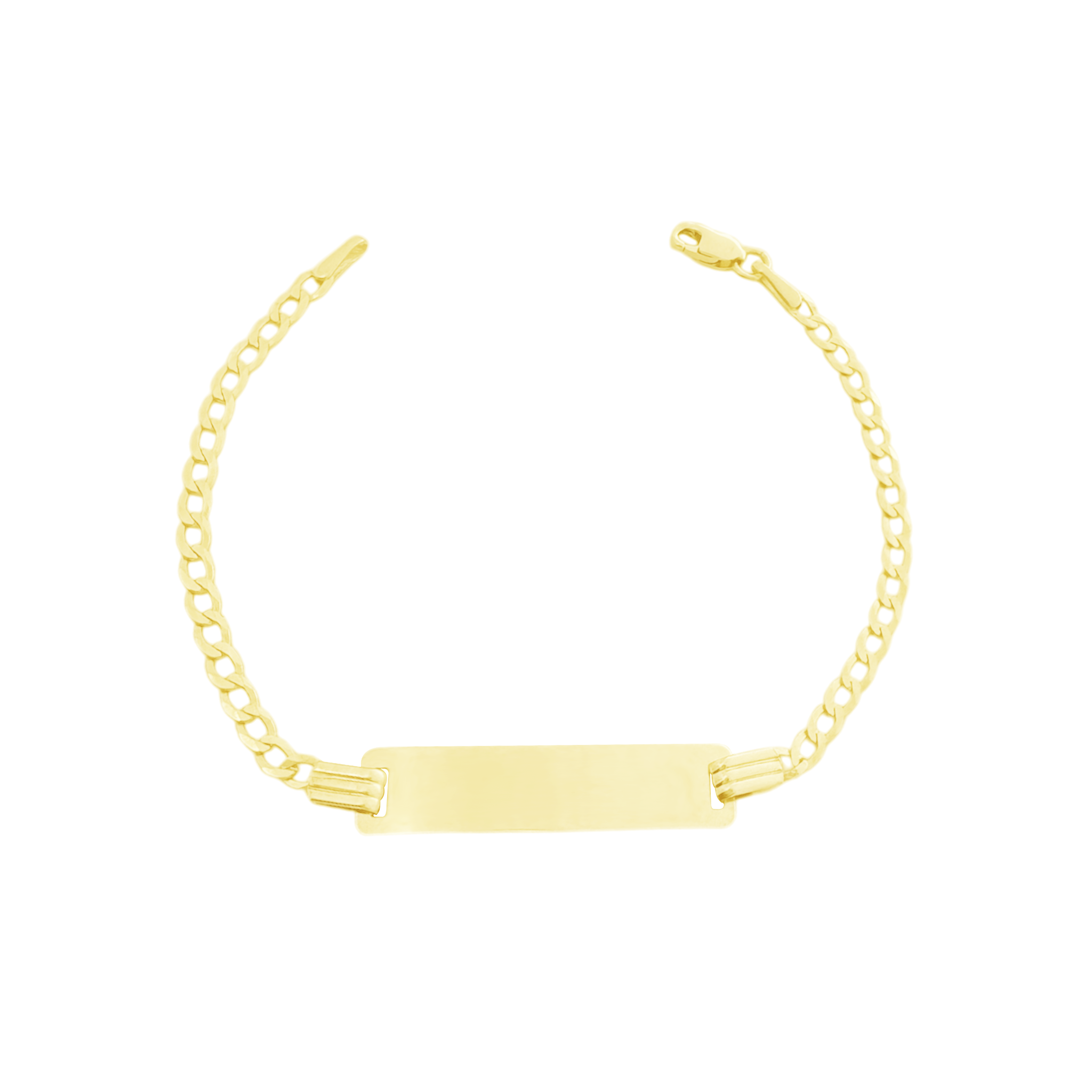 14K Yellow Gold Baby Italian Curb Link Bracelet 6Mm 5.5In 1.5Dwt