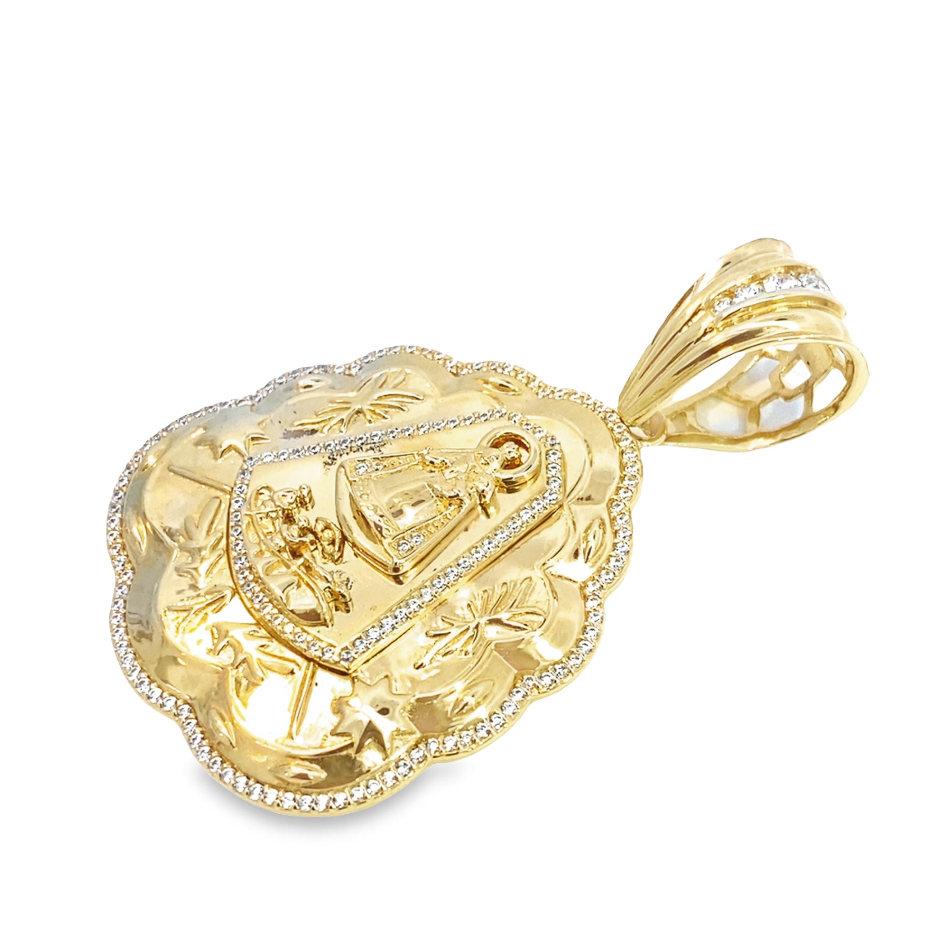 14K Yellow Gold Caridad Del Cobre Pendant 8.6Dwt