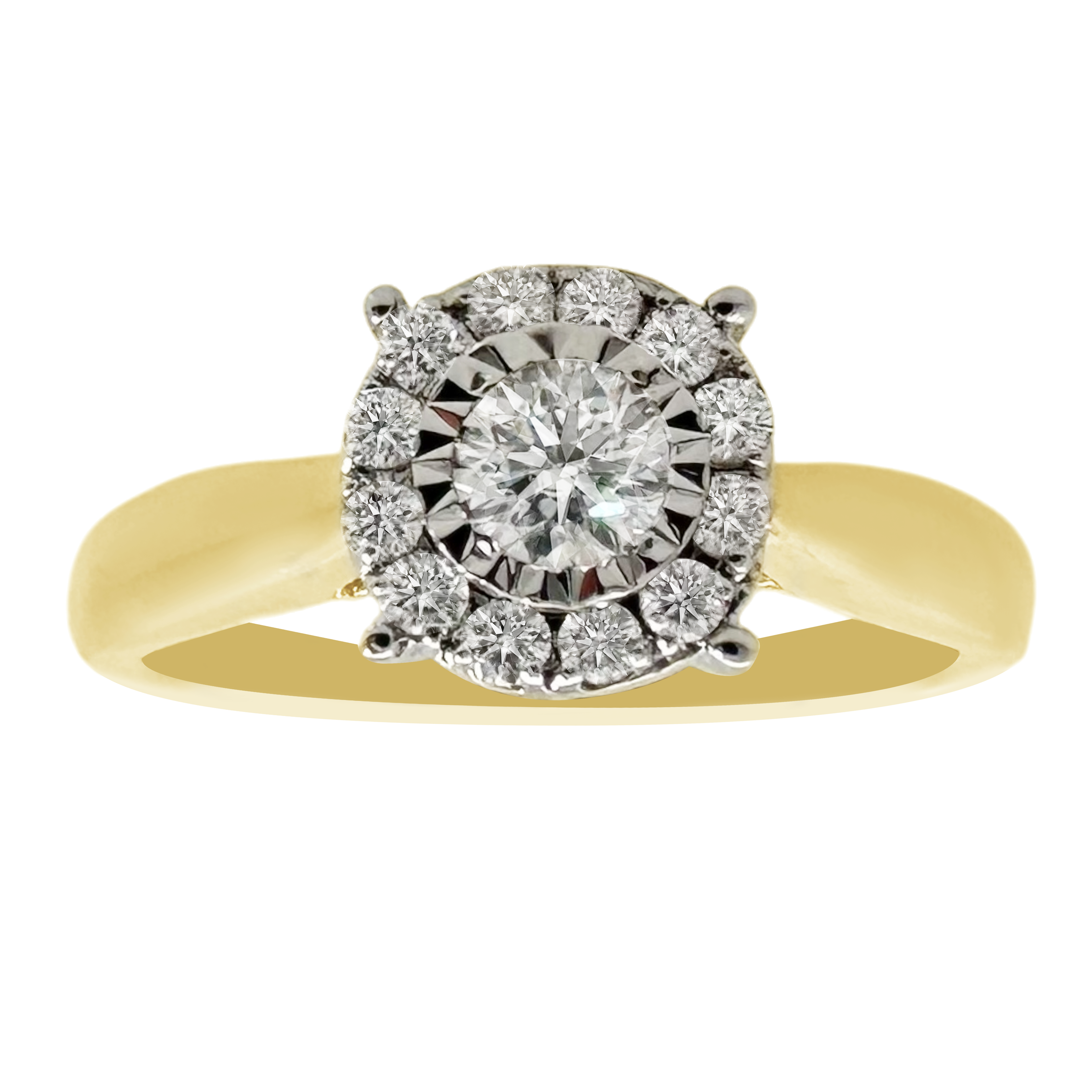 0.33Ct 14K Yellow  Gold Diamond Engagement Rings Size 7 1.9Dwt