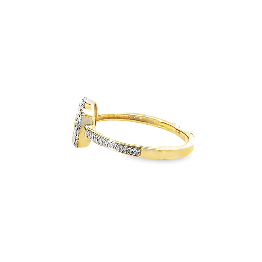 0.25Ctw 10K Yellow Gold Diamond Fashion Ring Size 7 1.3Dwt