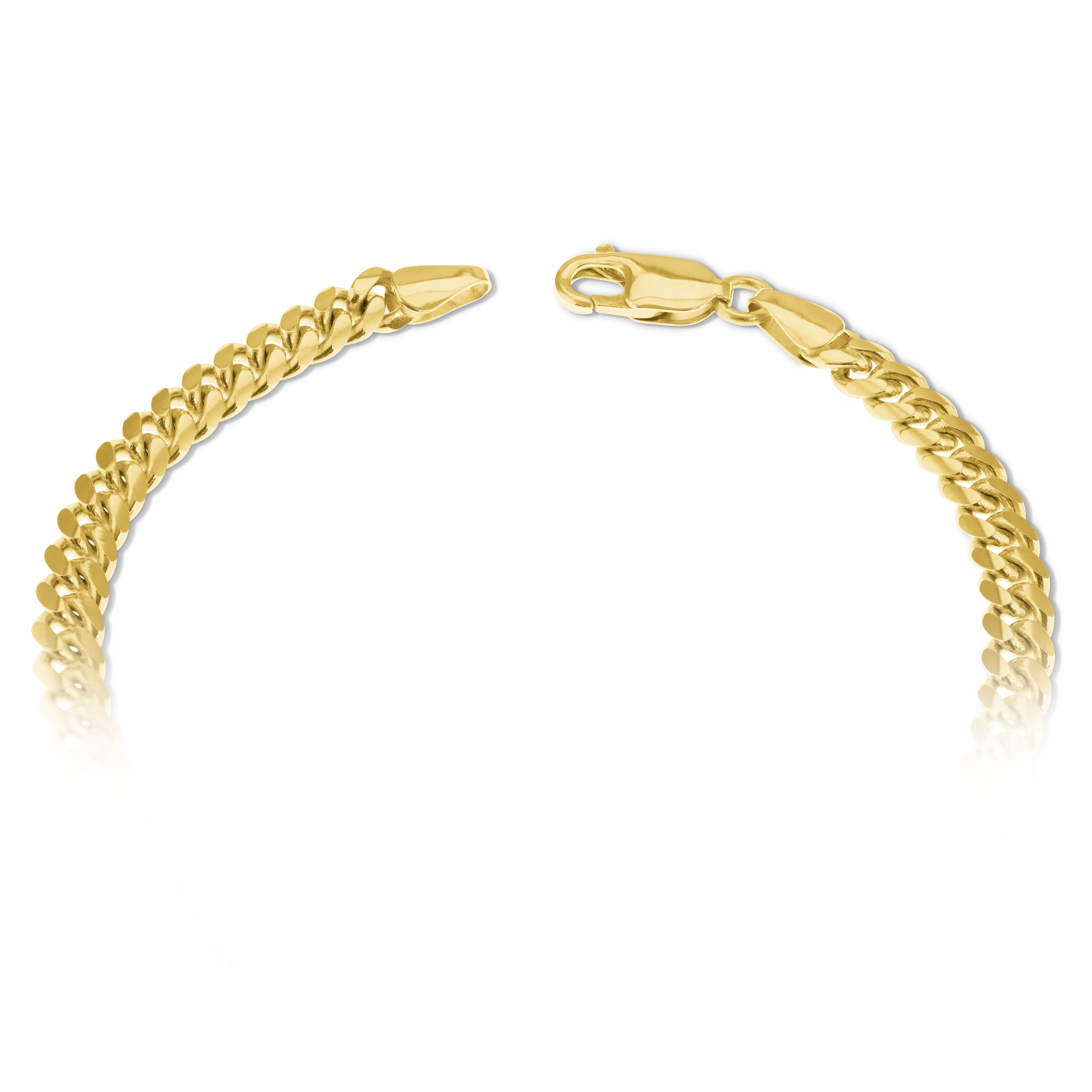 14K Yellow Gold Lobster Clasp Cuban Link Bracelet 3.5Mm 8In 4.7Dwt