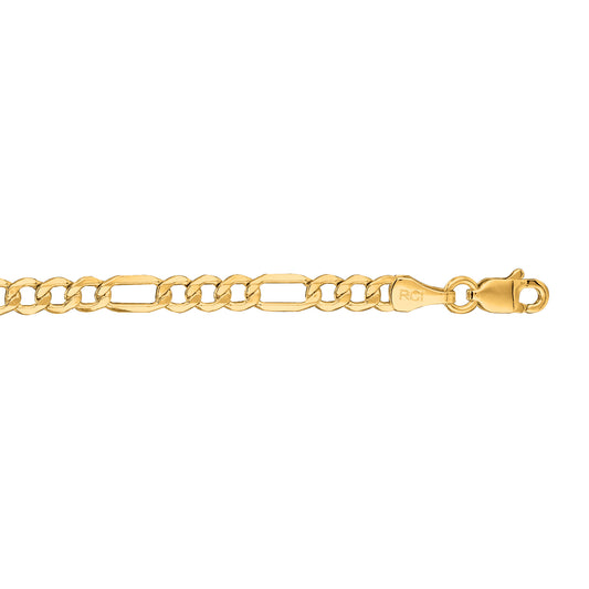 10K Gold 3.7mm Lite Figaro Chain