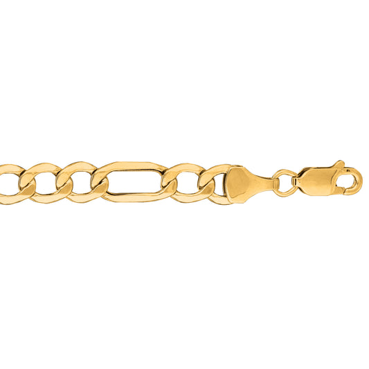 10K Gold 6.6mm Lite Figaro Chain