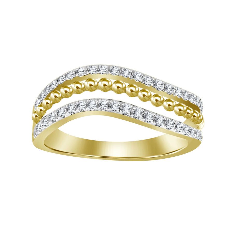 LADIES BAND 0.25CT ROUND DIAMOND 14K YELLOW GOLD