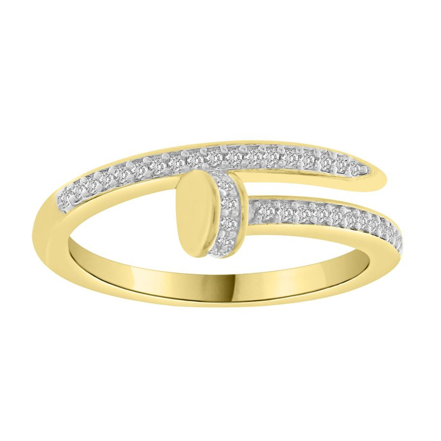 LADIES RING 1/4 CT ROUND DIAMOND 10K YELLOW GOLD

