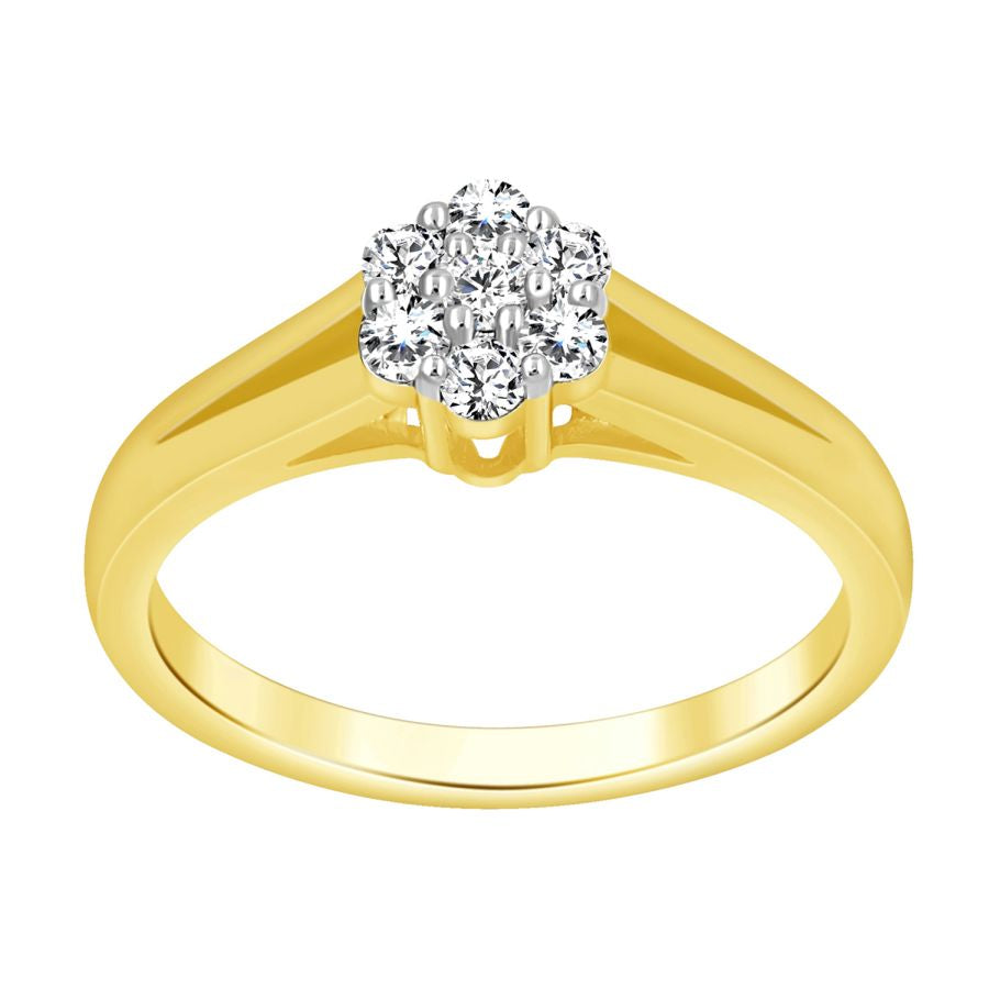LADIES RING 0.25CT ROUND DIAMOND 10K YELLOW GOLD