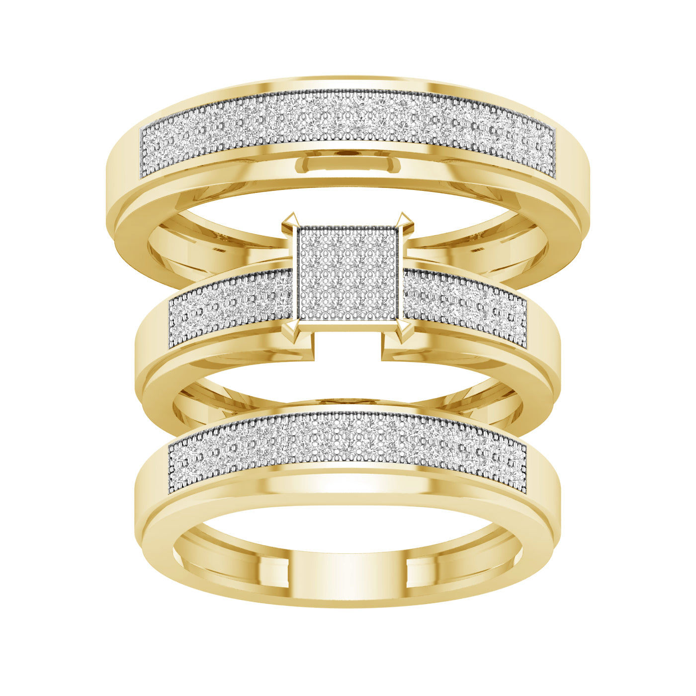 10K  0.33CT  Diamond Trio Set