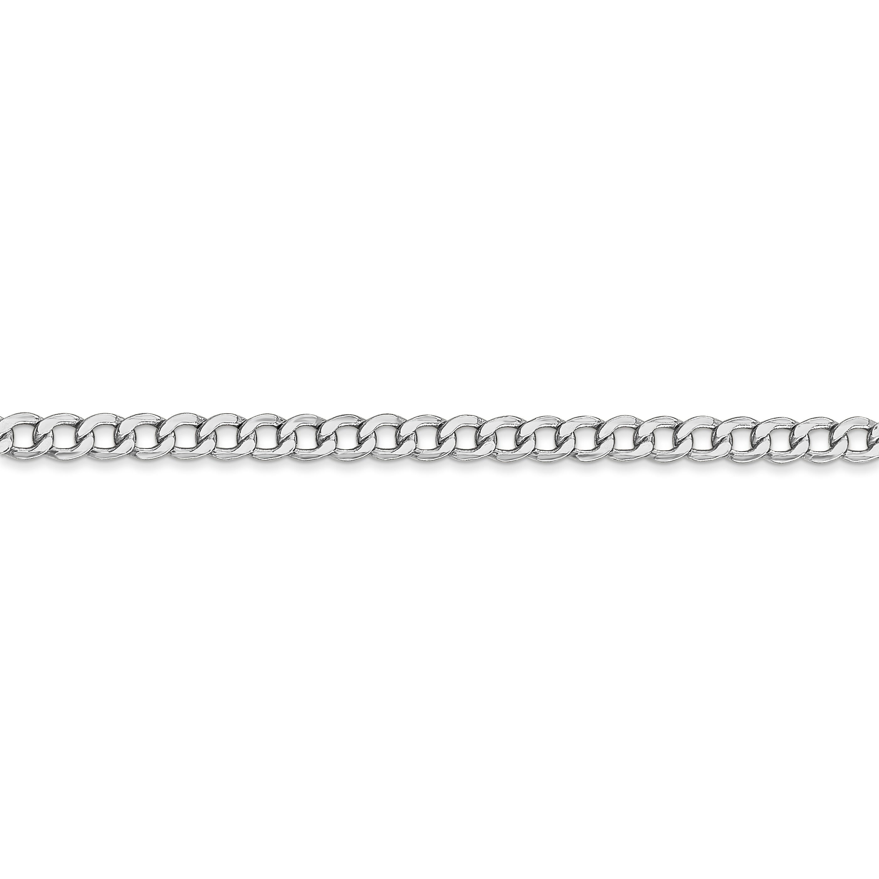 14k WG 3.35mm Semi-Solid Curb Chain
