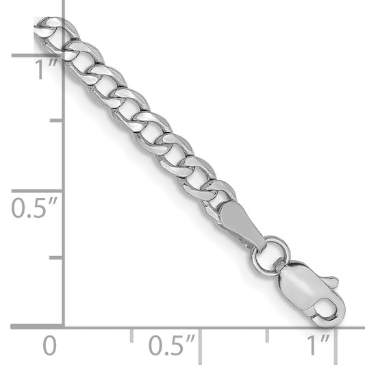 14k WG 3.35mm Semi-Solid Curb Chain