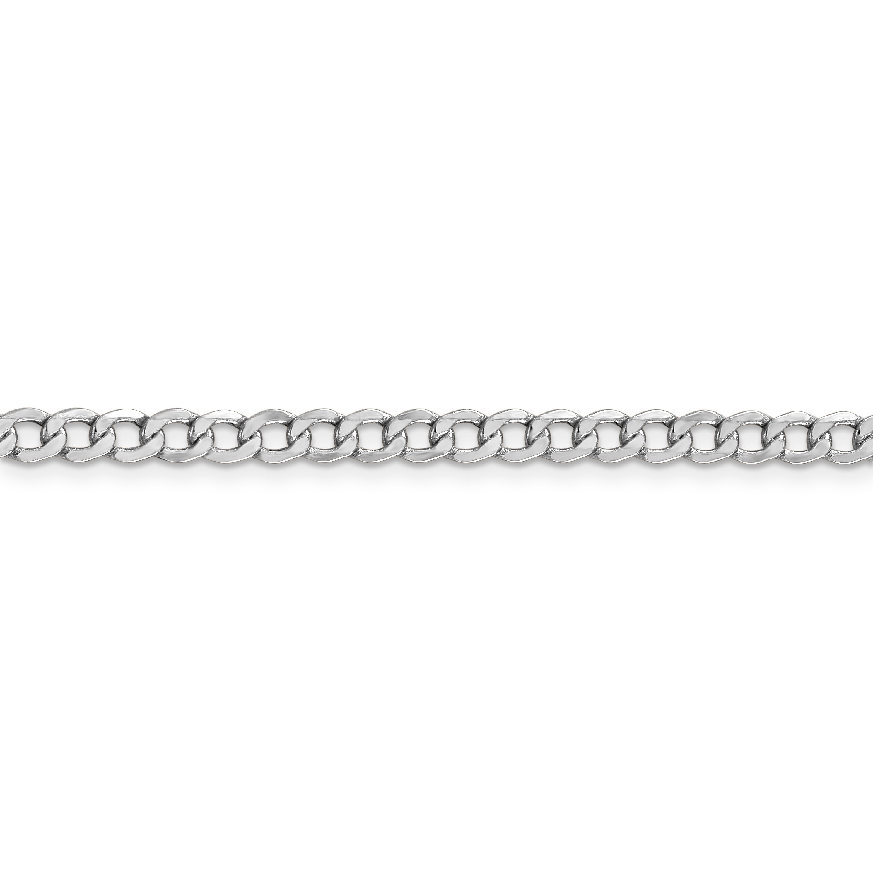 14k WG 4.3mm Semi-Solid Curb Chain