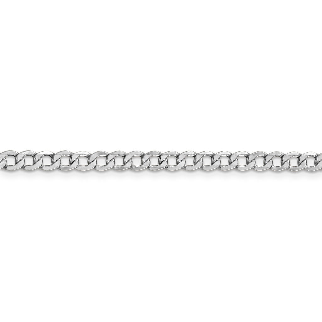 14k WG 4.3mm Semi-Solid Curb Chain