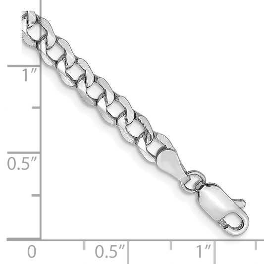 14k WG 4.3mm Semi-Solid Curb Chain