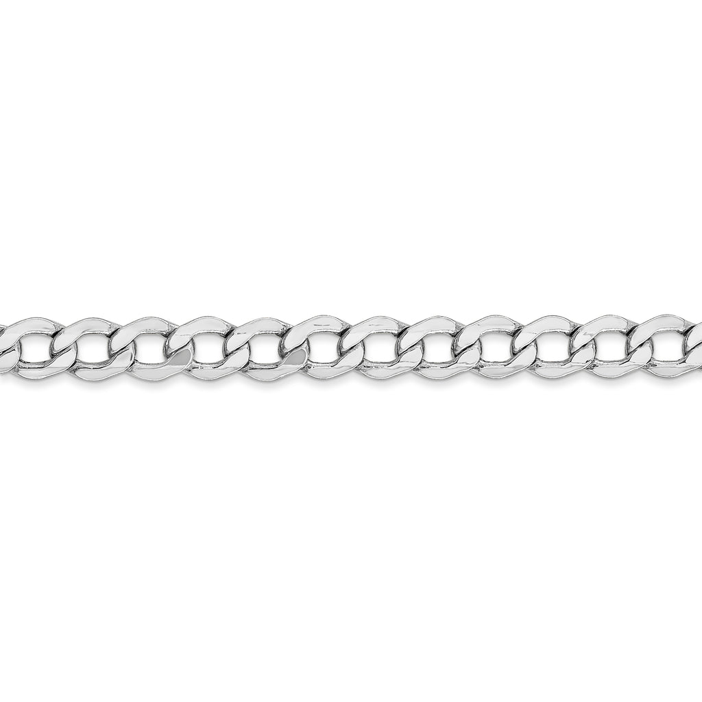 14k WG 5.25mm Semi-Solid Curb Chain