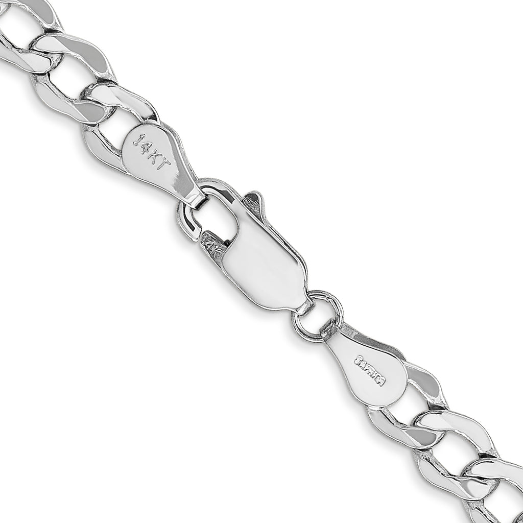 14k WG 5.25mm Semi-Solid Curb Chain