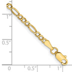 14k 2.5mm Semi-Solid Figaro Chain Anklet