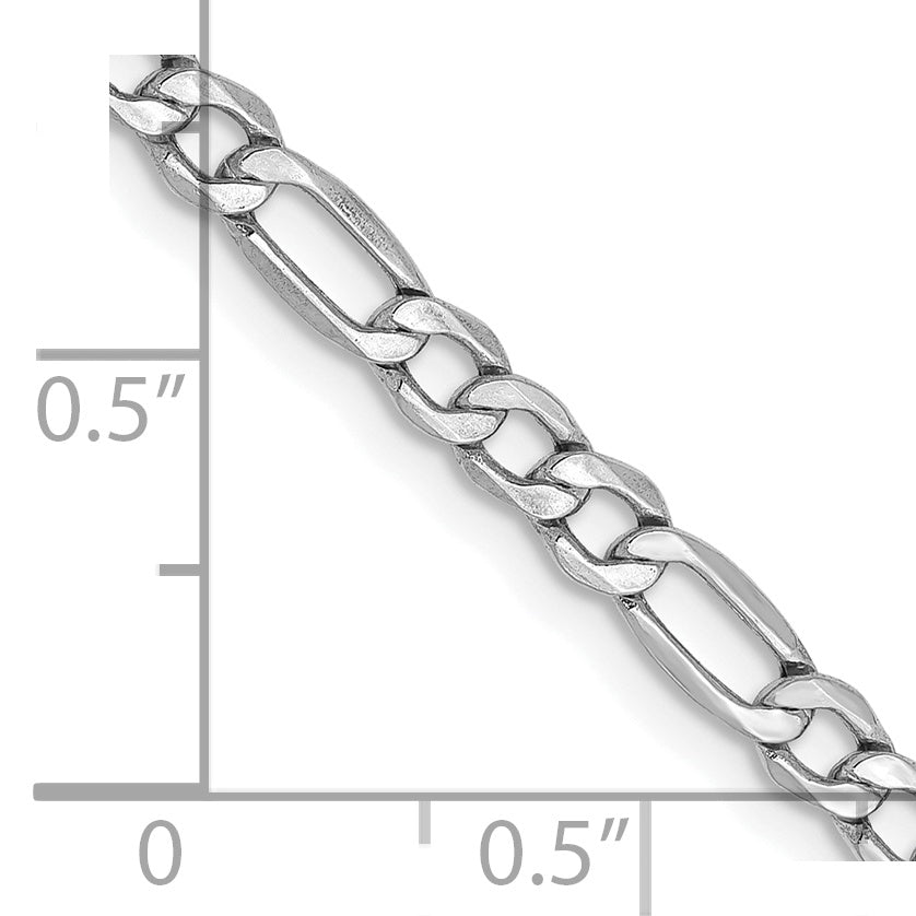14k WG 3.5mm Semi-Solid Figaro Chain