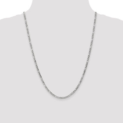 14k WG 3.5mm Semi-Solid Figaro Chain