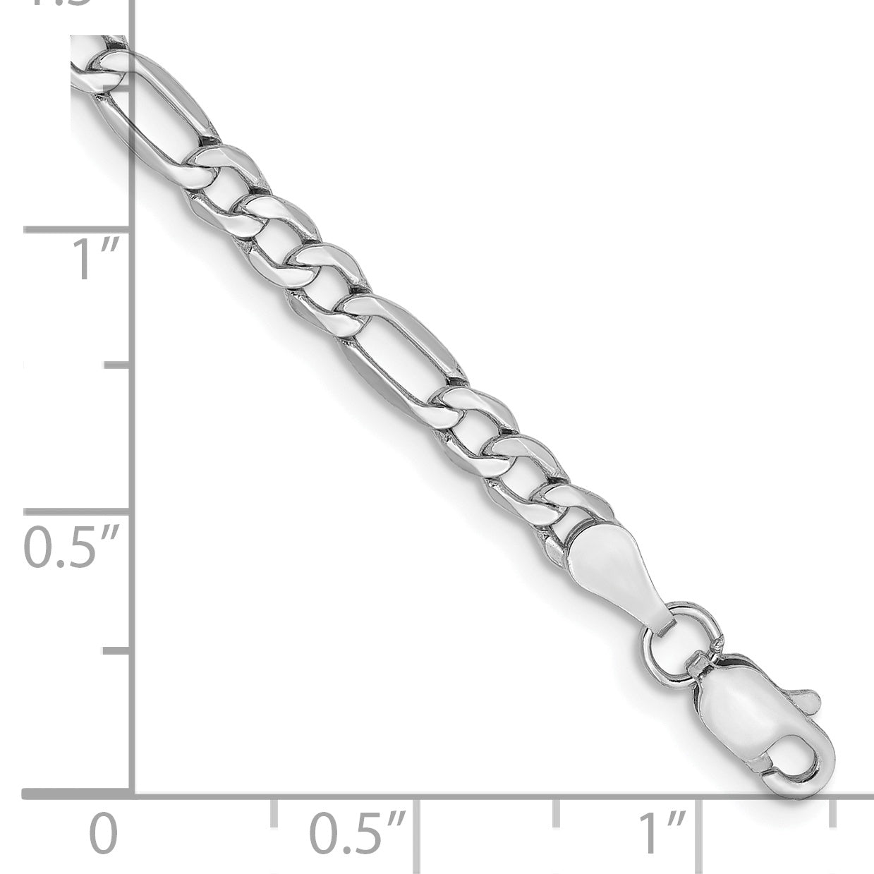 14k WG 3.5mm Semi-Solid Figaro Chain