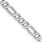 14k WG 3.5mm Semi-Solid Figaro Chain