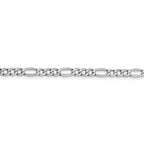 14k WG 4.4mm Semi-Solid Figaro Chain