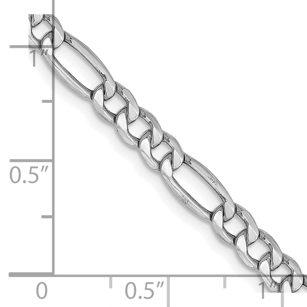 14k WG 4.4mm Semi-Solid Figaro Chain