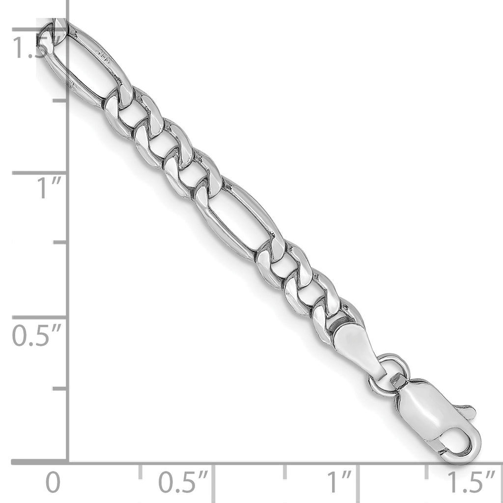 14k WG 4.4mm Semi-Solid Figaro Chain