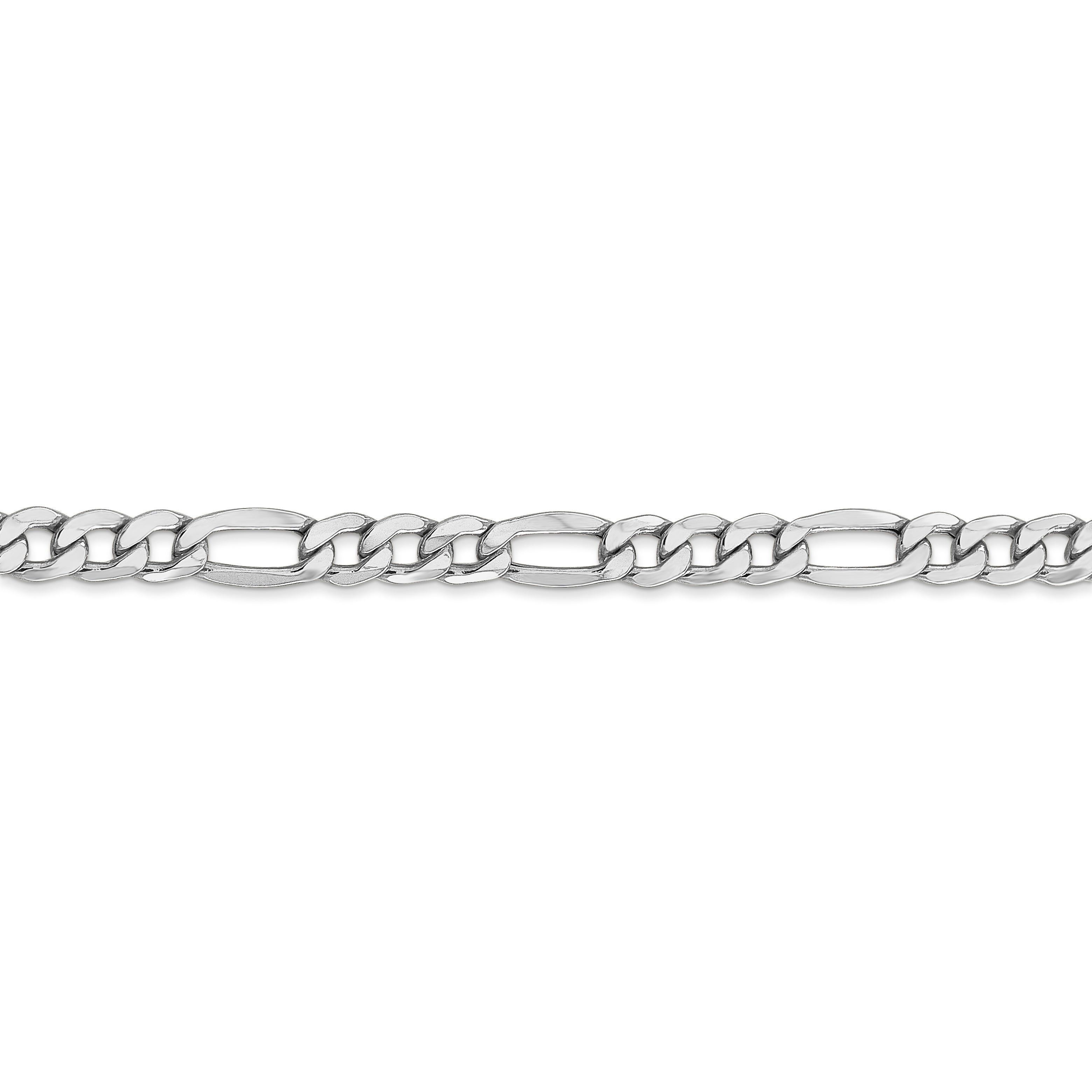 14k WG 5.75mm Semi-Solid Figaro Chain