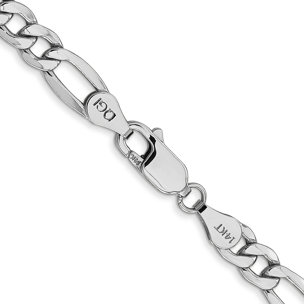 14k WG 5.75mm Semi-Solid Figaro Chain