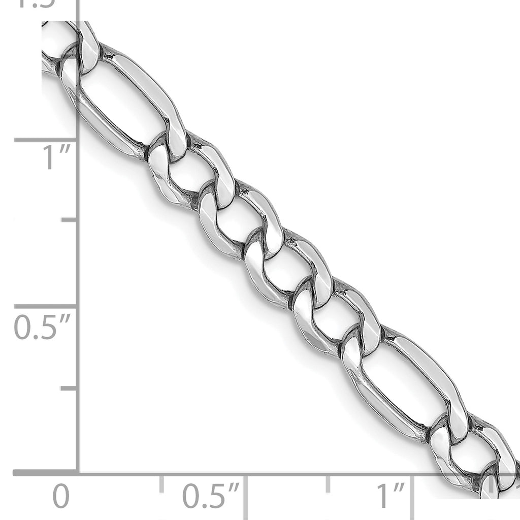 14k WG 5.75mm Semi-Solid Figaro Chain