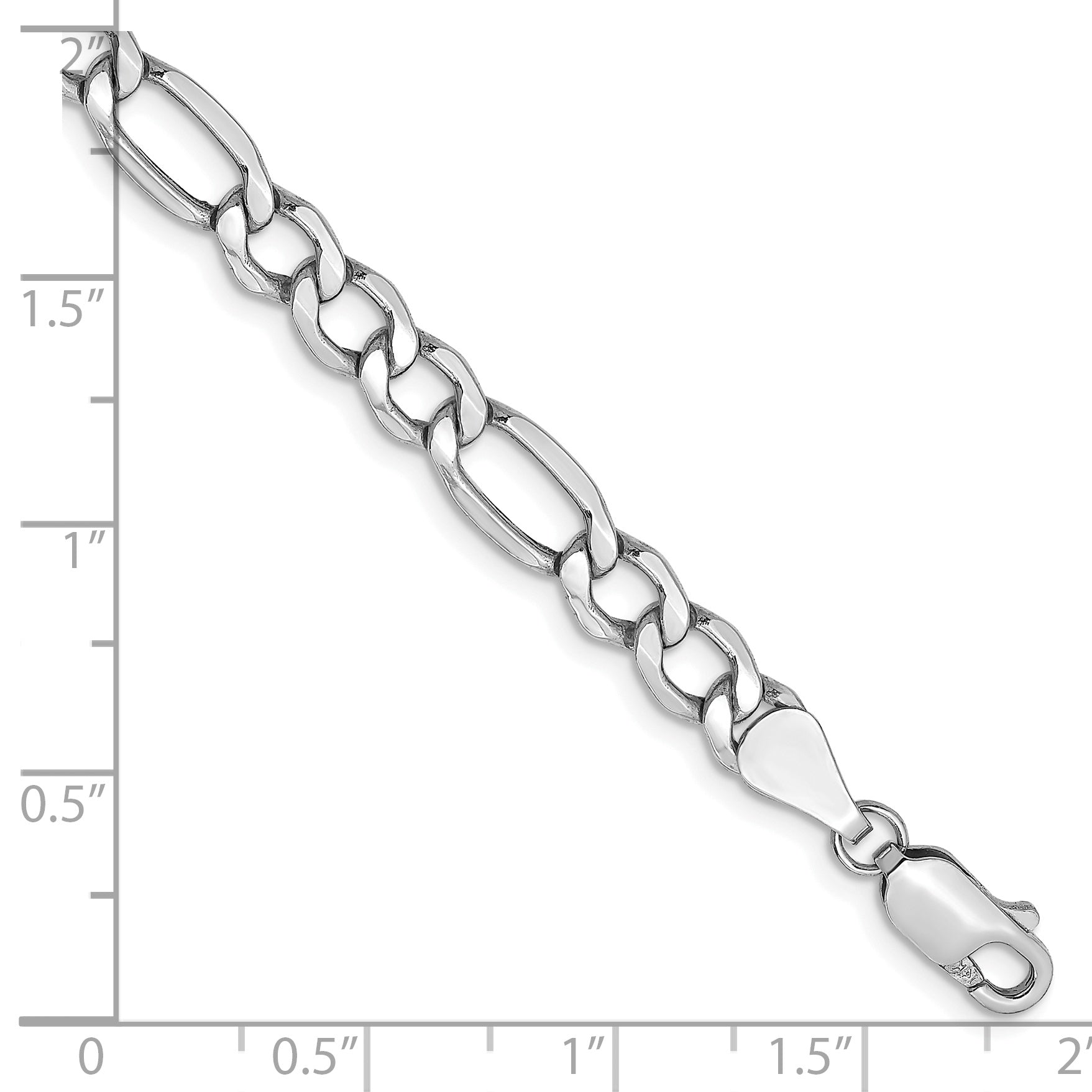 14k WG 5.75mm Semi-Solid Figaro Chain