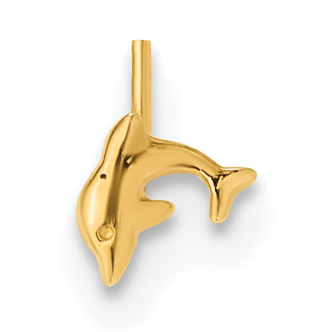14K 22 Gauge Dolphin Nose Ring Body Jewelry