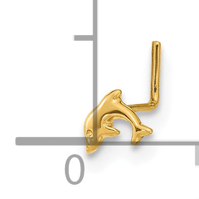 14K 22 Gauge Dolphin Nose Ring Body Jewelry